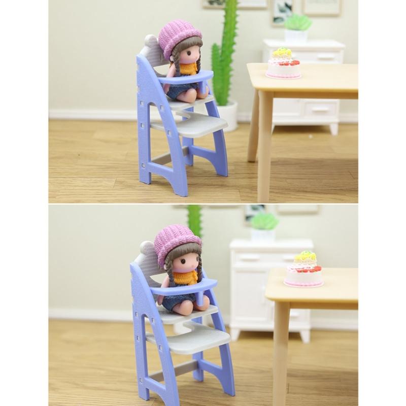 Realistic Plastic Dollhouses Baby High Chair 1/12 Scale Miniature Furniture Safe Childrens Gift