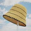 Summer Hat Activities Hollow Design Patchwork Basin Versatile Knitted Hat