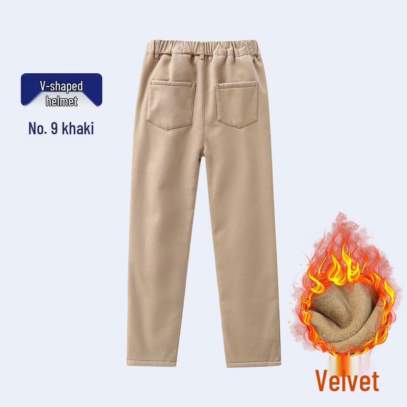 Khaki School Uniform Pants for Primary and Middle School: Boys' Spring/Autumn Cotton Casual Pants & Girls' Stretch Cotton Long Pants