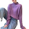 Fine Flash Thickened Semi-turtleneck Knitted Bottoming Shirt Autumn and Winter New High-end Soft Waxy Sweater Pullover with Female Inside
