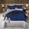 Merry Christmas Coverlet SetLovely Snowman Bedspread Twin Size for Boys Girls Dorm Room Winter Theme Cartoon Style Quilt Set