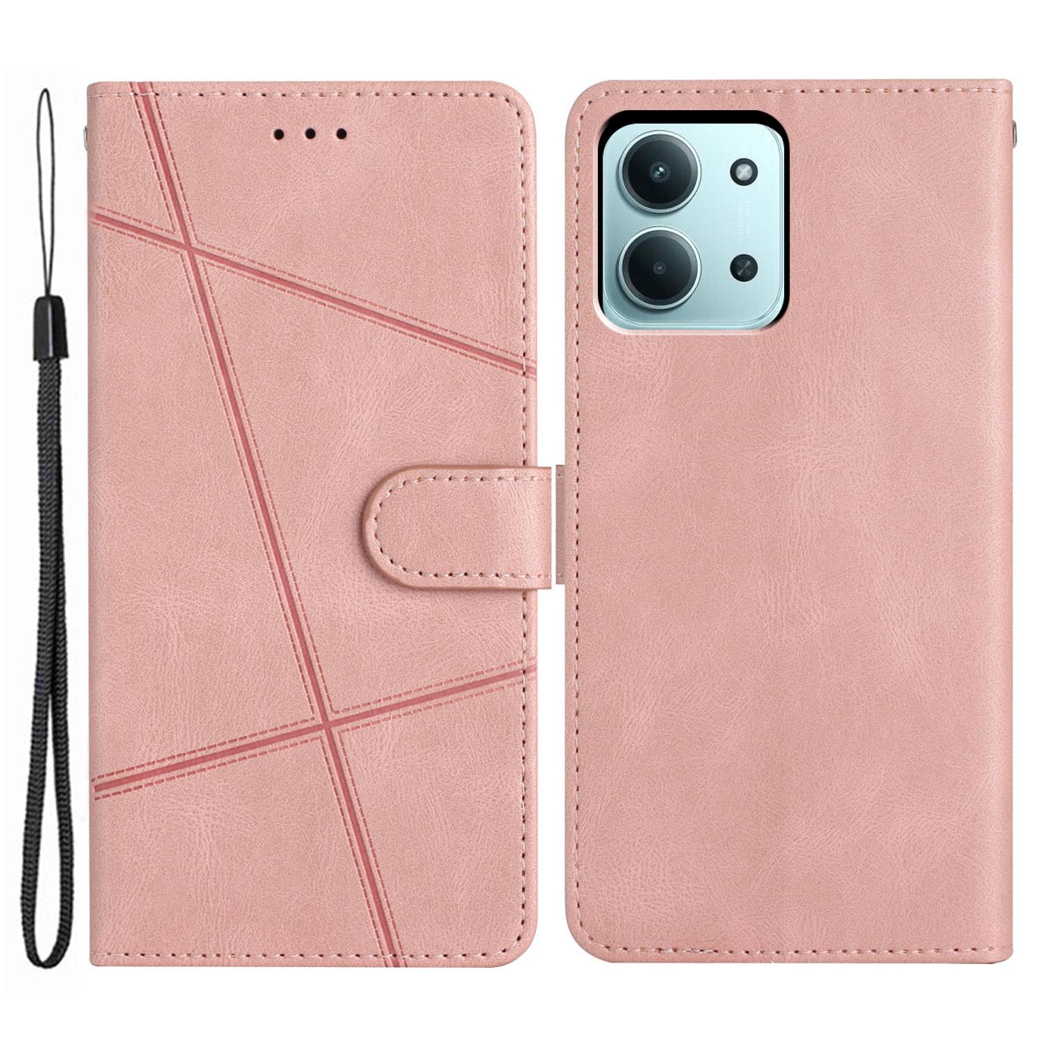 

Для Xiaomi Redmi 15C 5G (Європа) (173 мм)/15C 4G (Європа) (173 мм) Гаманець-кейс Line з тисненням, Шкіряний, що відчувається як шкіра, Обкладинка-книжка для телефону A