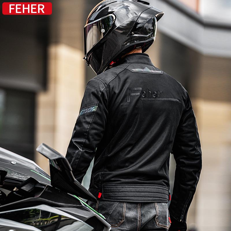 FEHER Summer Mesh Motorcycle Jacket: Breathable, Anti-Fall Riding Suit for Men and Women