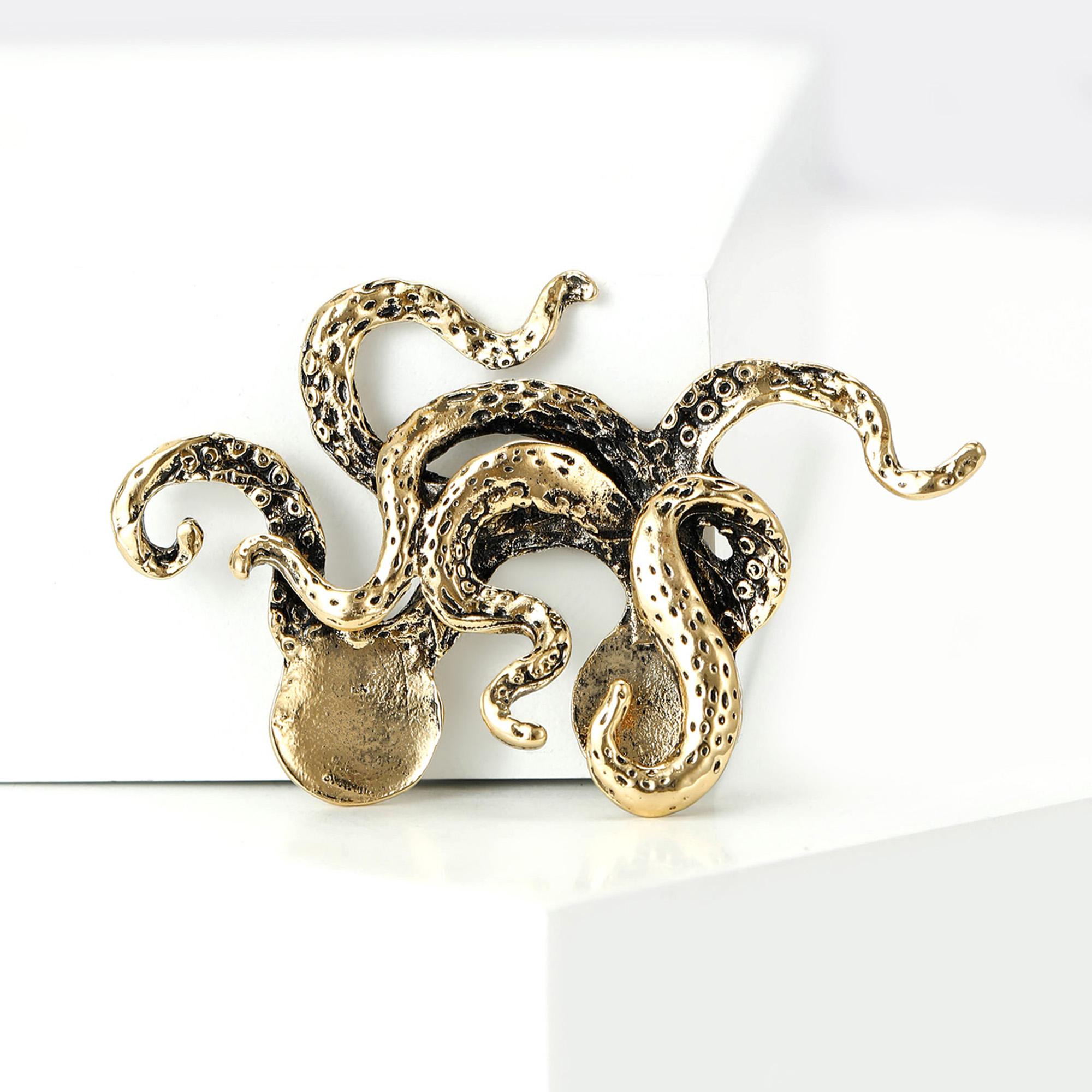 

Vintage Octopus Collar Pins for Women Unisex Animal Brooches Friend Event Party New Gifts Jewelry Decoration Accessories