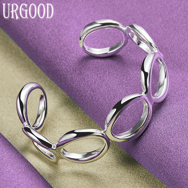 Glattes, rundes, offenes Armband aus 925er Sterlingsilber, Modeschmuck