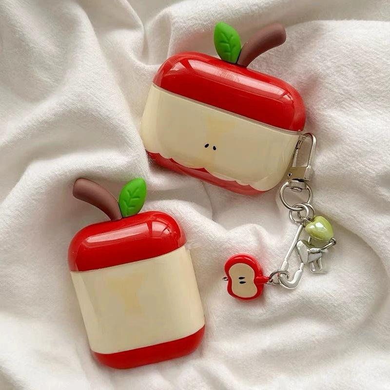 Niche cute three-dimensional apple core applies to Apple AirPods 1 protective case Pro1 Bluetooth headset case 1 generation Jane