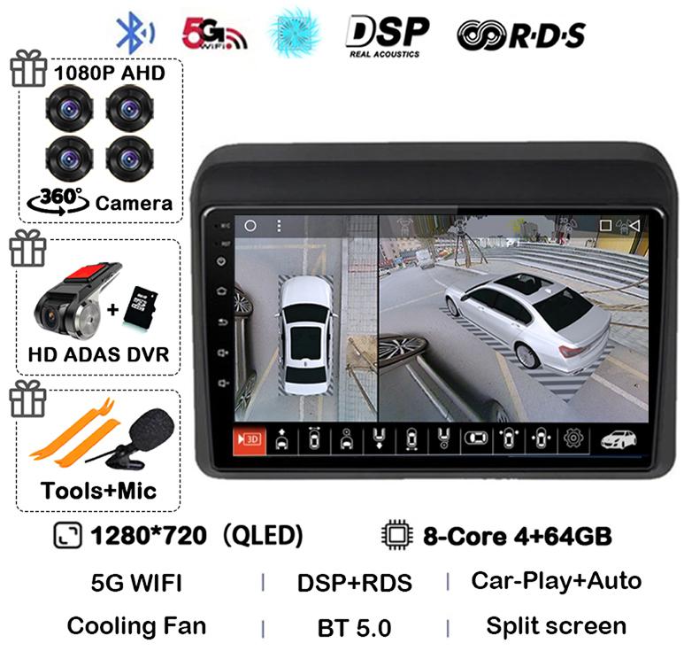 Android 14 Carplay Auto Stereo For Suzuki ERTIGA 2018 2019 2020 Car Radio Multimedia Video Player Car GPS 2 Din DVD 360 Camera