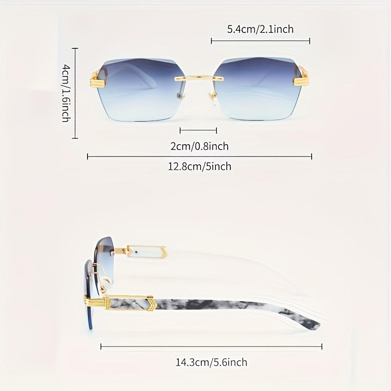 Vintage Style Rimless Fashion Glasses for Men & Women Metal Hinges, Marble Pattern, Lightweight & Durable, Fashionable Eyewear