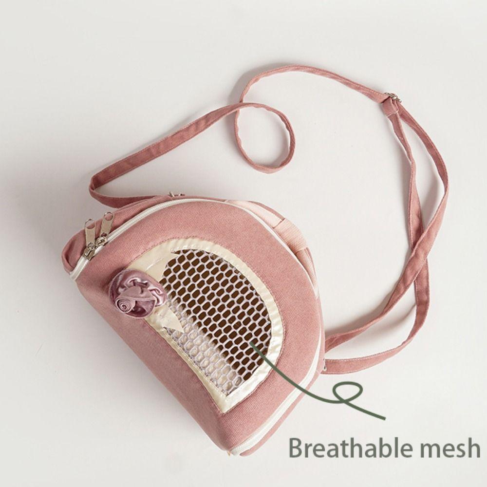 Convenient Velvet+Mesh Small Pet Carrier Bag Breathable Comfortable Pet Messenger Bag Portable Hamster Handbag Guinea Pig