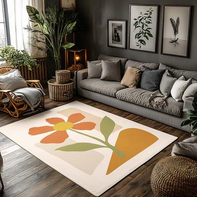 Boho Floral Area Rug Washable Non Slip Modern Abstract Home Decor Living Room Bedroom Mat Floor Carpet Stylish Accent