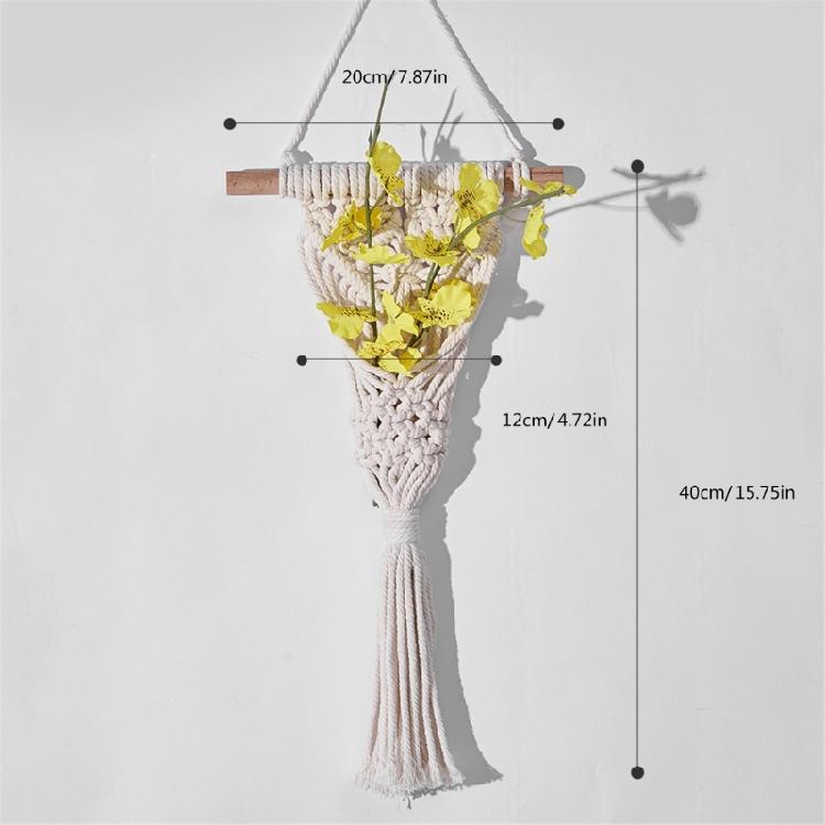 Tillandsia Ständer Zimmerpflanzenhalter Wandbehang Baumwoll-Makramee Pflanzenkorb