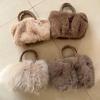 Cute Pumpkin Bag Faux Fur Tote Bag Women's Bucket Plush Luxury Design Ladies Handbags Soft Winter Crossbody Shoulder Bags