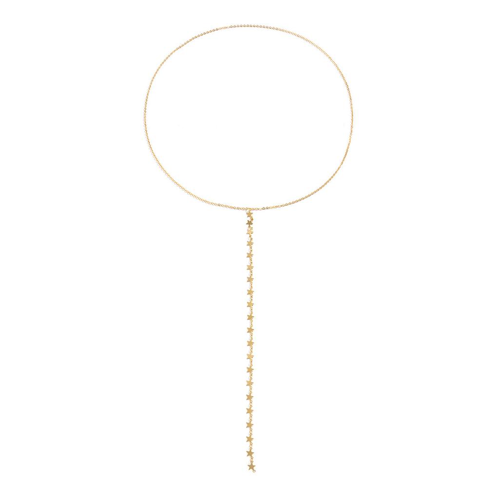Jewelry, Sexy Star Tassel Necklace, Body Chain Integrated Chain, Simple Thin Chain Metal Necklace.