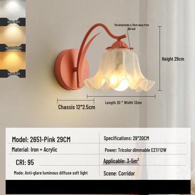 Vintage Dimmowalna LEDowa lampa ścienna przy łóżku