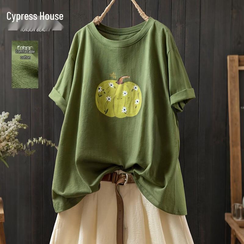 Sibaishe Women s Loose Fit Printed Cotton T-Shirt M