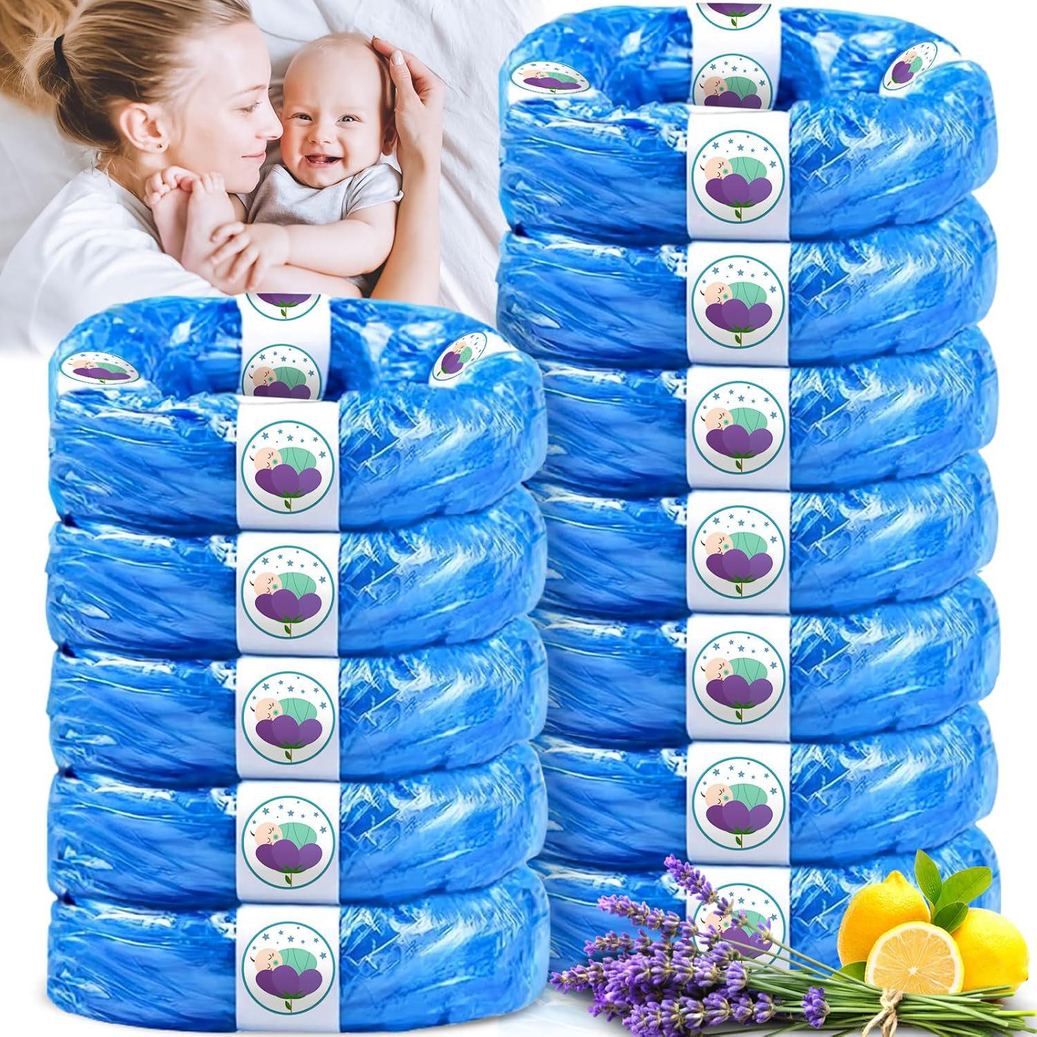 Foldable Diaper Pail with Deodorant, Baby Bin Replacement Bags 4.5m синий