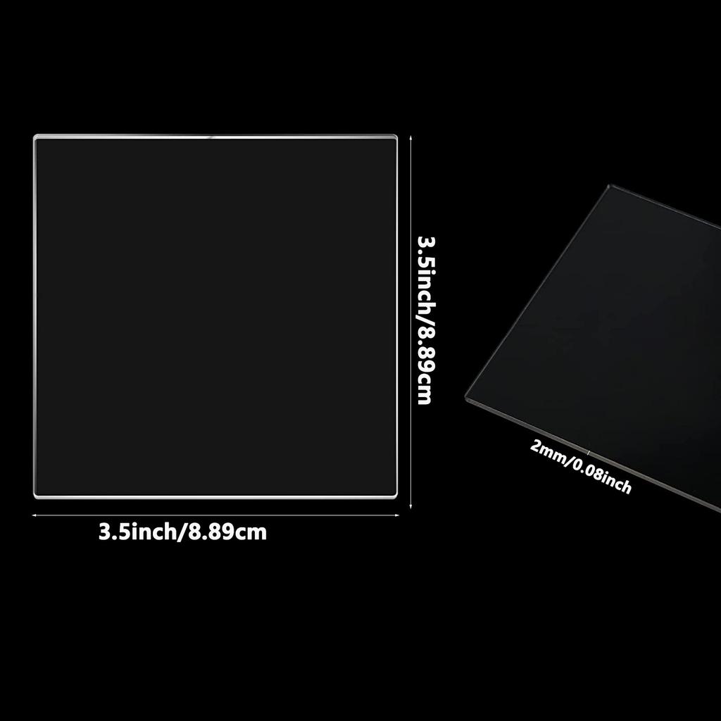 2mm Thick Clear Acrylic Square Sheet Panel Acrylic Board for Sign, DIY Display Project, Photo Frame, Craft and Painting Custom