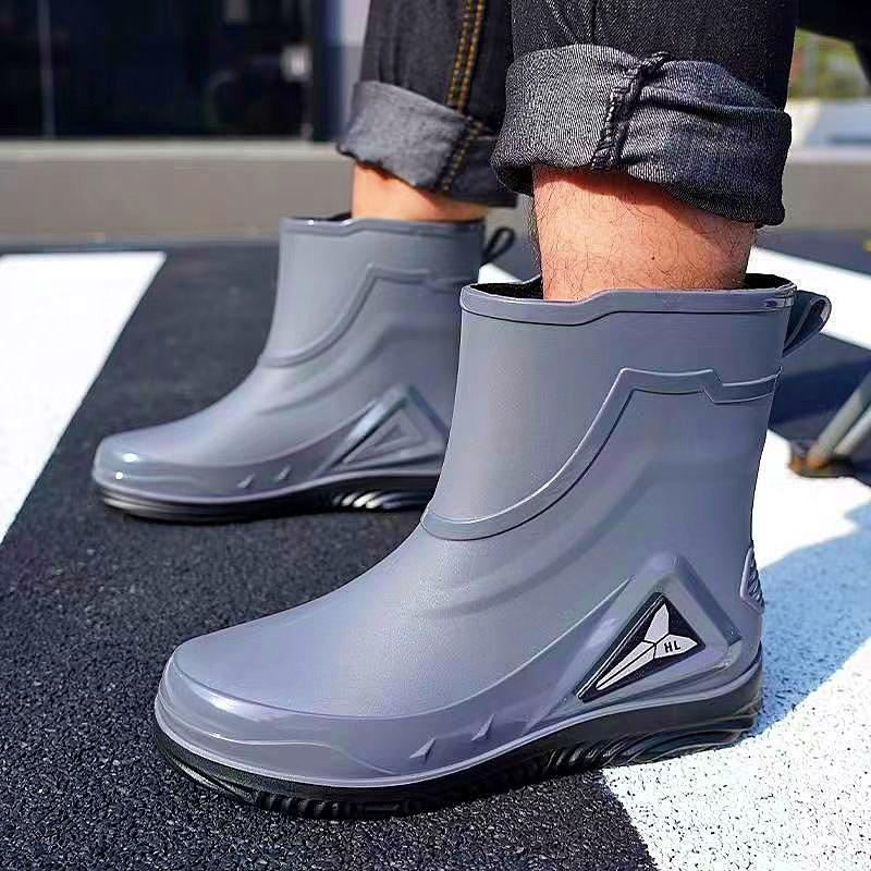 Men's Waterproof Low Top Rubber Shoes And Rain Boots