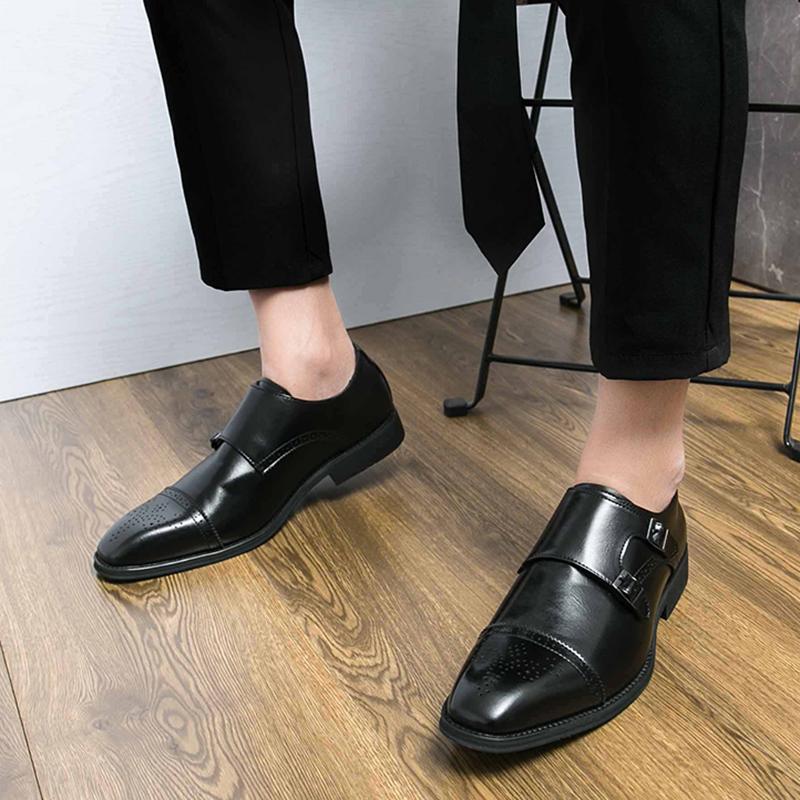 Fashionable Classic Black Brown Versatile Men's Gentleman Wedding Party Evening Prom Walking Shoes Outdoor Men's Casual Shoes