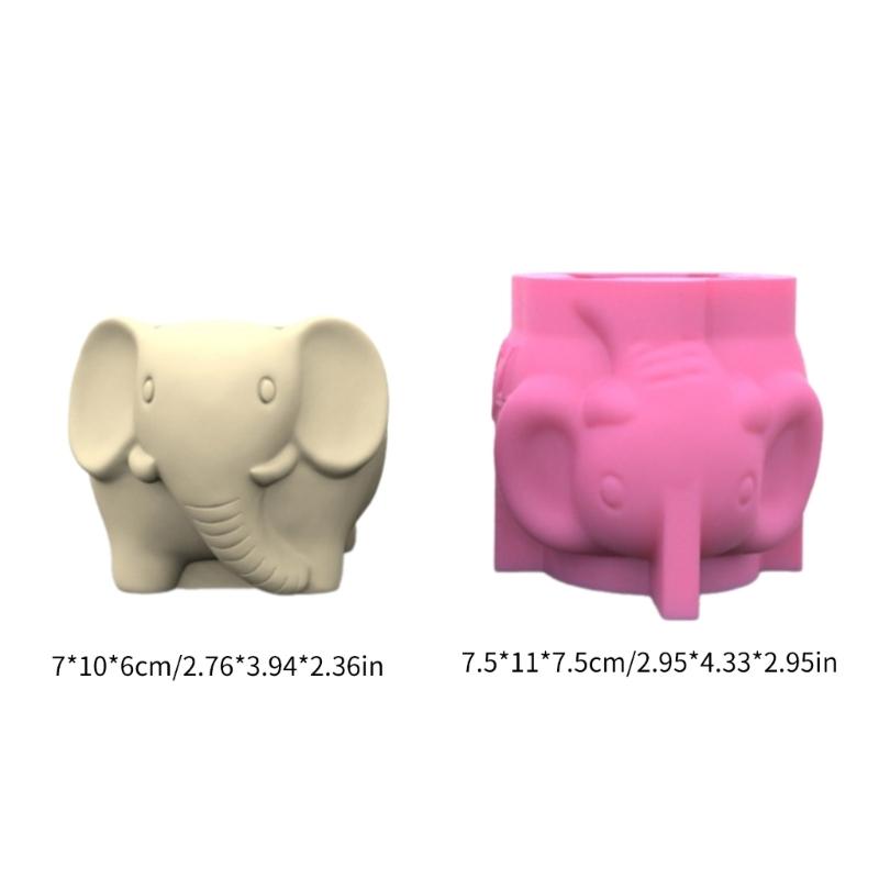 Succulent Plant Silicone Mold Elephant Shaped Flower Pots Mould Practical Concrete and Gypsum Mould for Floral Planter