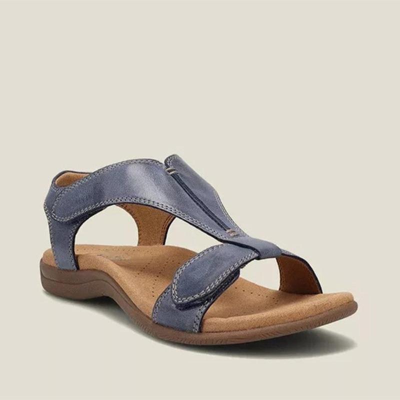 Nuevas Sandalias Romanas de Tamaño Grande de Estación Independiente para Mujer con Arco Plano y Velcro Sandalias Casuales de Playa