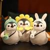 25 cm Kawaii Pinguin Plüschtiere Schöner Pinguin verwandelt sich in Dinosaurier Sonnenblumenpuppen Gefüllte weiche Kissen Puppenspielzeug für Kinder Mädchen Geschenk