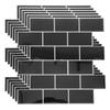 6Pcs Peel and Stick 3D Subway Tile Sticker Sheets,Black Waterproof PVC Self-Adhesive Wall Panels,Easy DIY Backsplash for Kitchen