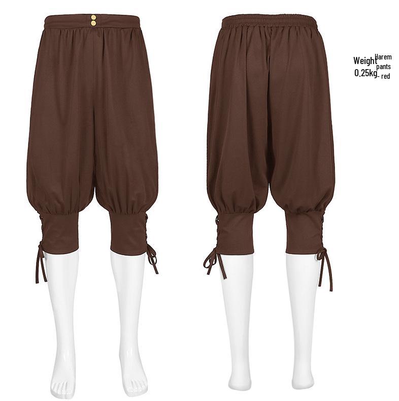 2025 Men's Medieval Striped Pirate Leggings Cosplay Costume Pants