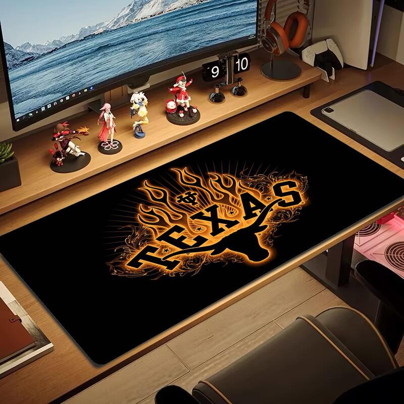 Texas Longhorns Color Mouse Pad Large Gaming Table Cushion Non-slip Laptop Tablet Big Mousepad XXL Mat Mini PC Playmat With Lock edge