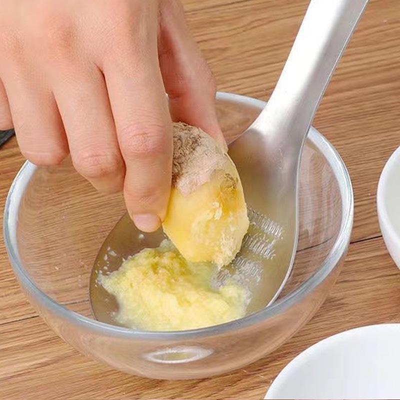 304 Stainless Steel Multi-Purpose Kitchen Tool: Rice Spoon, Ginger Grater, Garlic Paste Maker, Rice Colander