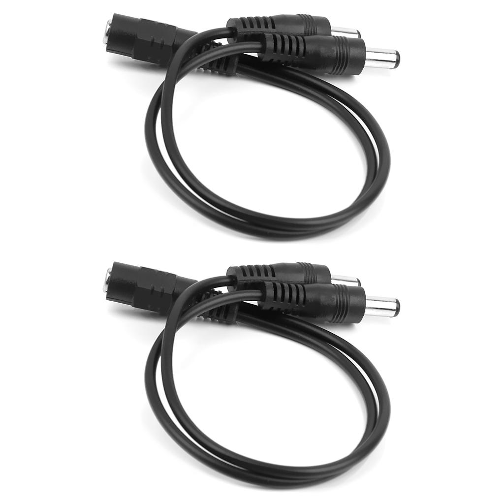 2pcs DC5.5 X 2.1mm 1 Female To 2 Male Plug Adapter Power Cable Adaptors