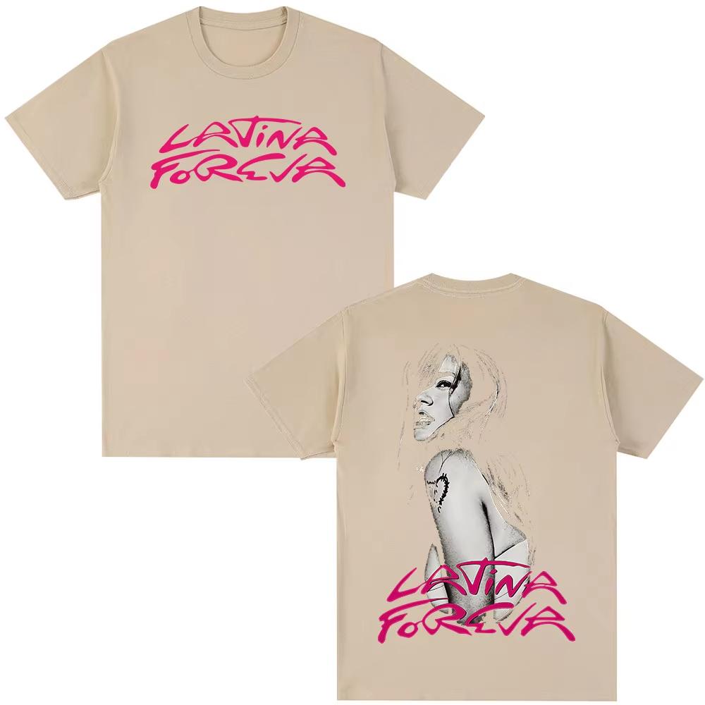 

Karol G Tropicoqueta Latina Foreva 2025 Album Tshirts Unisex Women Fashion Harajuku Tshirts Casual Cotton T Shirt Tops Streetwear 4XL