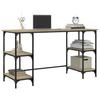 Desk Sonoma Oak Finish 140 x 50 x 75 cm Metal and Particleboard
