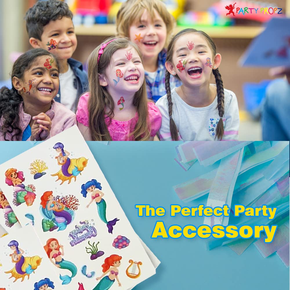 Party Propz Mermaid Theme Birthday Decorations Tattoos For Kids - 10Sets Kit for Girls, 4th Birthday Decorations Items for Girls | Mermaid Birthday