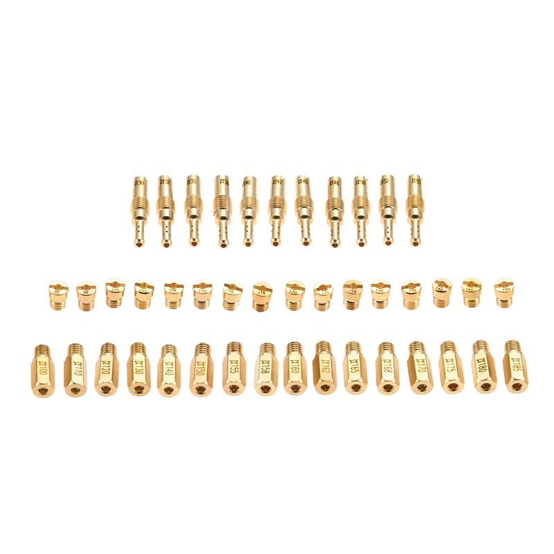 43Pcs 99101-357 Carburetor Jet Kit Include 16 Small Round Main Jet+16Hex Main Jet+11Pilot Slow Jet for Nibbi Keihin Carb Jet Set