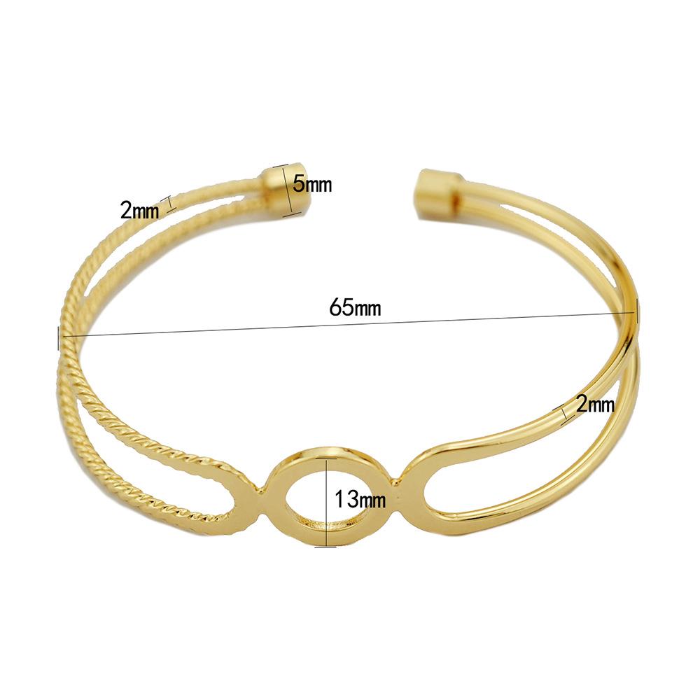 2024 Retro Asymmetrical Copper Open Line Bracelet: Elegant and Simple Women s Band