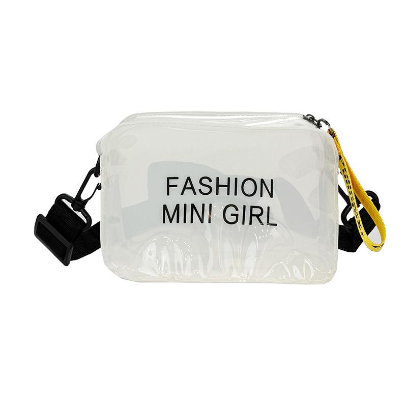The new shoulder bag of the season, jelly transparent personalized fashion small square bag, girl ins anti-splashing messenger bag