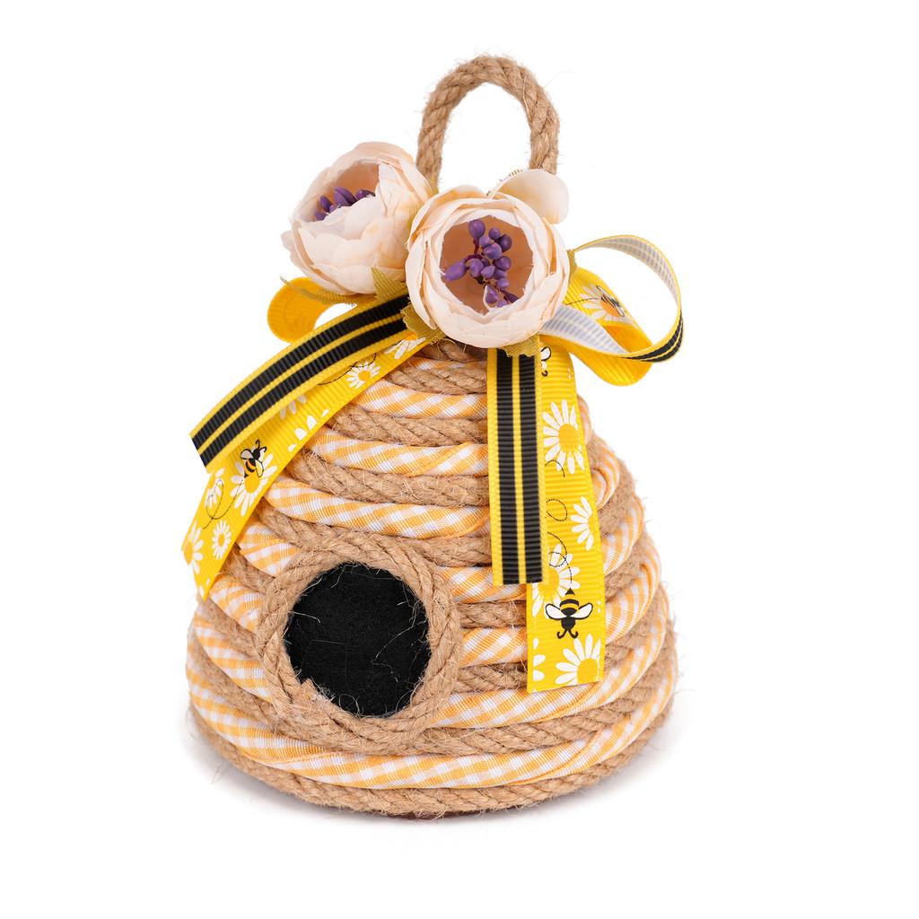 Bee Skep Honeycomb Festive Decor In Jute Material For Celebrations And Parties