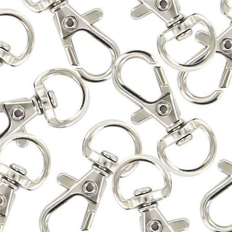 ABUL-180Pcs Swivel Carabiners Keychain Silver Color