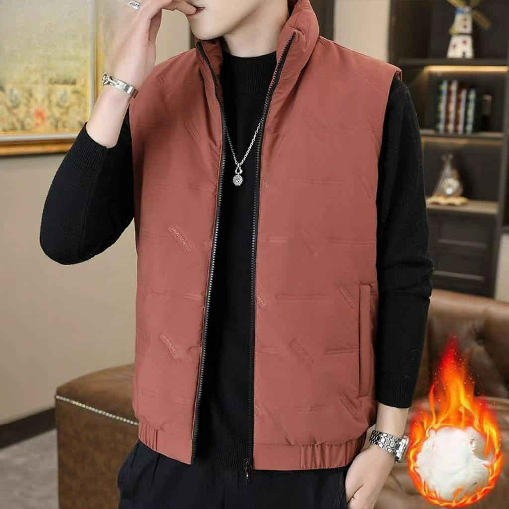 

Зимний мужской жилет плюс бархатный толстый пуховый хлопок теплый мужской жилет большого размера куртка S красный