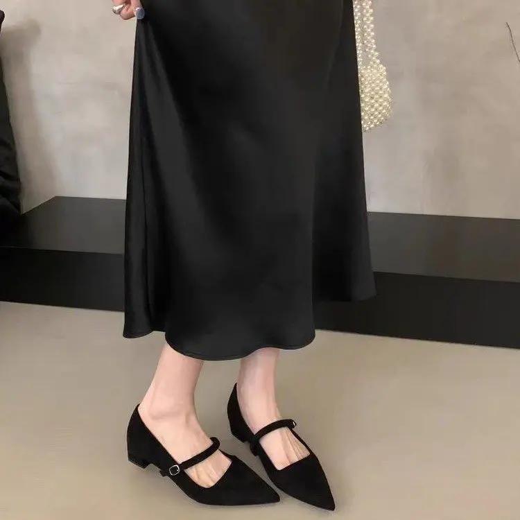 

Новые женские мелкосидящие туфли Мэри Джейн Модные мелкосидящие слипоны босоножки на ремешке Мягкие повседневные туфли-лодочки Туфли на выход Mujer 2026 35 чёрный