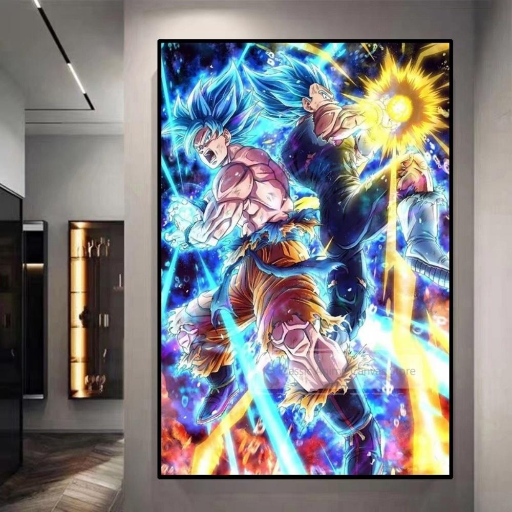 Dragon Ball Starry Night Tapestry  Sun Wukong Super Saiyan Anime Hanging with Gokus Kamehameha Ideal for Otaku Bedroom Decor