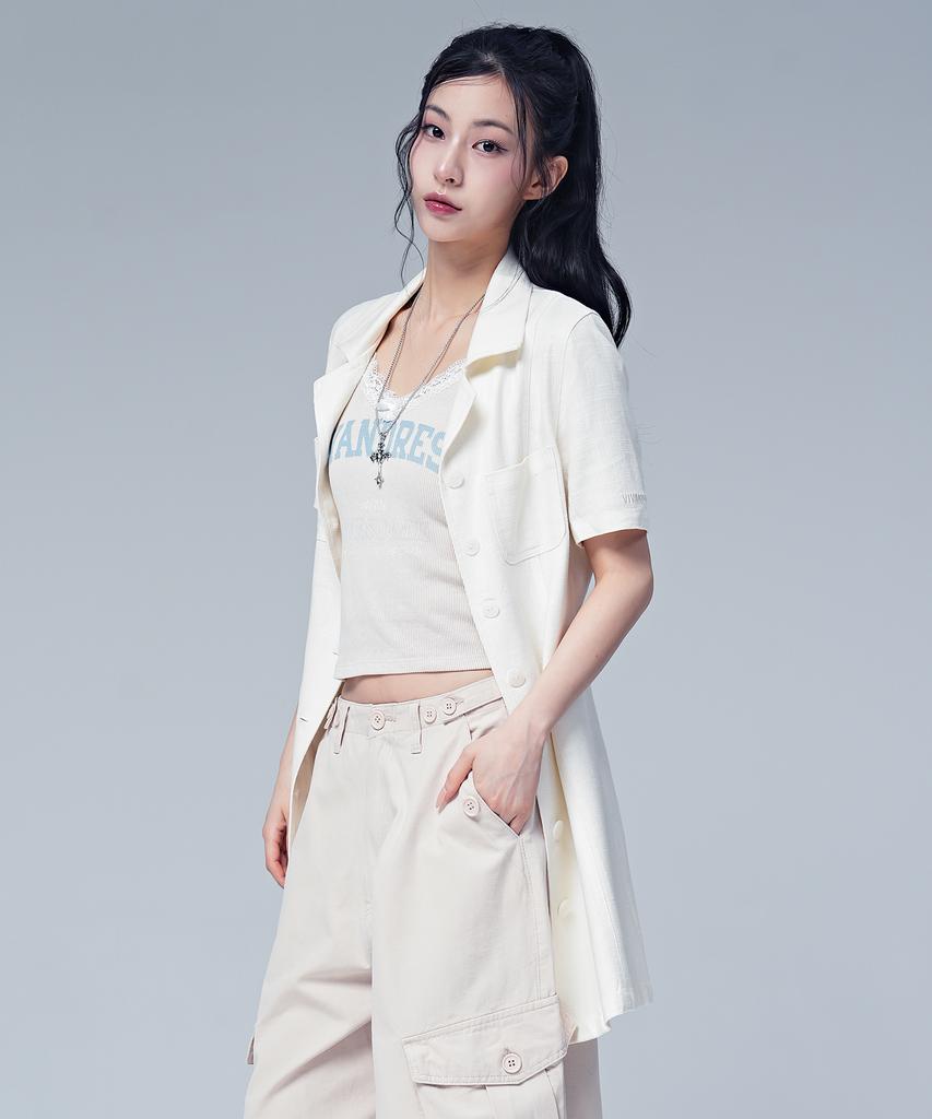 Urban Dress Linen Like Jacket Dress White