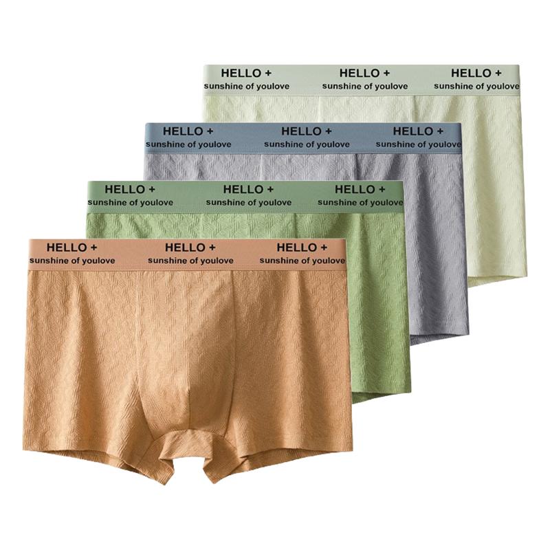 4Pcs Men's Underwear Mid Rise Soft Breathable Boxer Shorts Briefs High Elastic Comfortable Cotton Panties L XL XXL 3XL 4XL