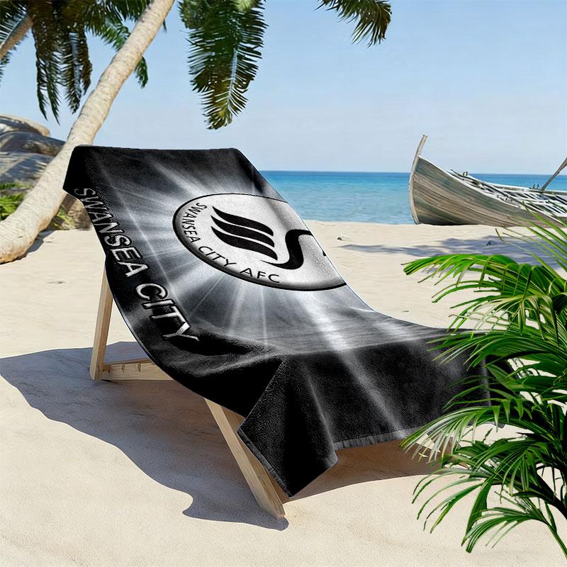 Swansea AFC Print Beach Towel, Large Soft Quick Dry Towel for Beach Camping Swimming