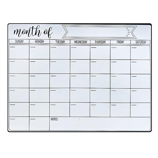 Magnetic Dry Erase Whiteboard for Fridge Reusable Monthly Calendar & Weekly Planner Blackboard Style Note Pad Kitchen Message Board