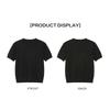 Mens Solid Color Loose Casual Short Sleeve Knit T Shirt