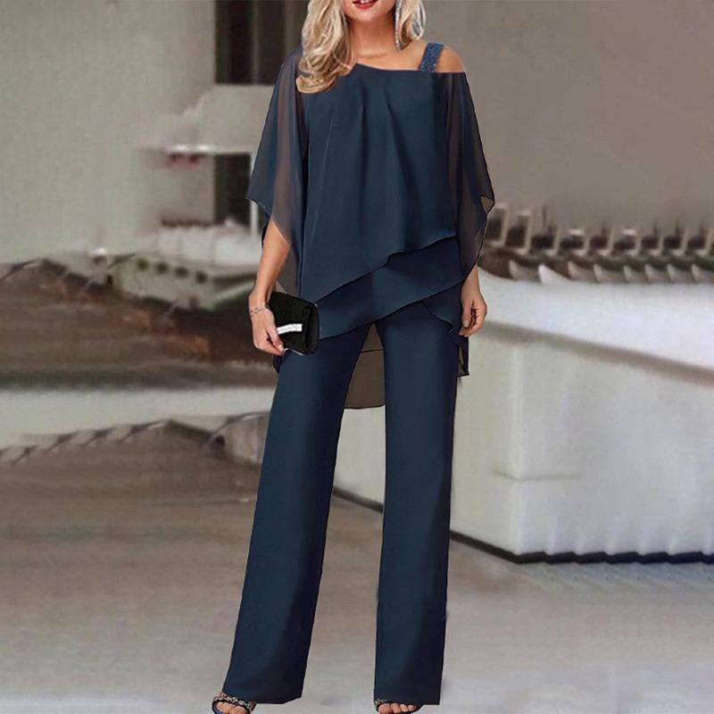 GMXIA Women's Fashion Casual Summer Spring Short Sleeve Pants Suits