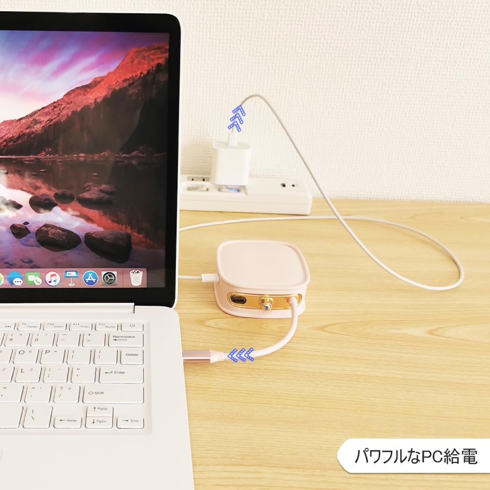1to10 Hub USB HDMI Conversion Adapter Connector Docking Station Expansion Dock 10in1 10 Ports 100WPD Charging HDMI Video Output Compact Cute Stylish