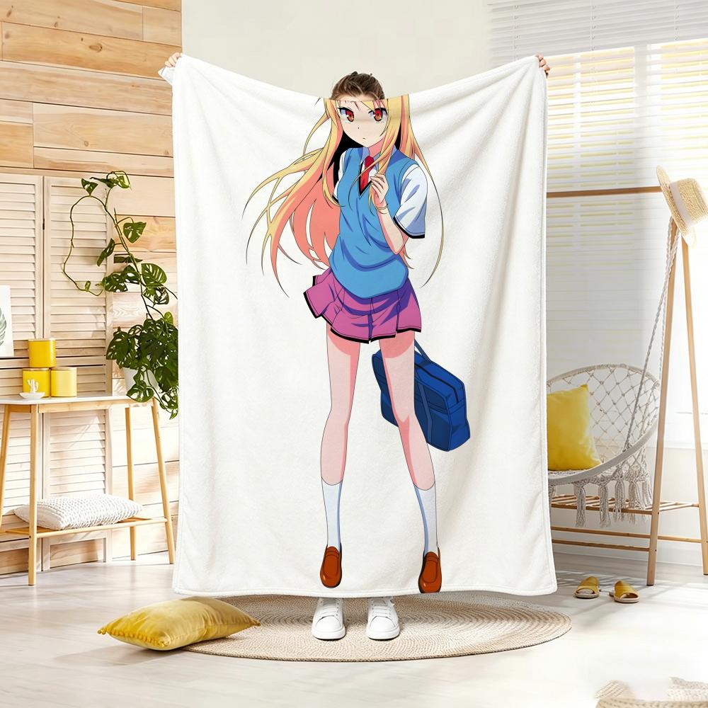 Anime Character MMashiroS ShiinaS Throw Soft Warm Throw Blanket for Bedroom Living Room Bed Travel Camping Picnic Gift